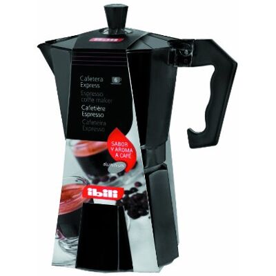 IBILI Moka express Bahia nera, 6 tazze, 300 ml, alluminio IBILI Moka express Bahia nera, 6 tazze, 300 ml, alluminio