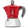 Bialetti Caffettiera Moka Induction, 4 Tazze (150 ml), Adatta a Tutti i piani cottura, Design Elegante, Rosso