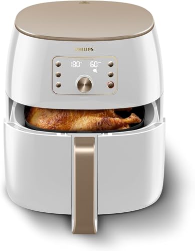 Philips HD9870/20 Airfryer XXL, senza olio, tecnologia Smart Sensing, 2225 W, tecnologia di rimozione del grasso, tecnologia Rapid Air, colore: Bianco