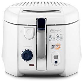 DeLonghi F28533.W1 RotoFry Friggitrice con Cestello Rotante, Frittura Leggera, Facile Pulizia Grazie alla Vasca Removibile, Termostato Regolabile, Timer con Segnale Acustico, Capacità olio 1,3L