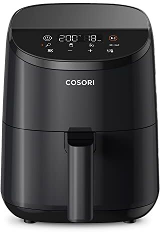 COSORI Friggitrice ad Aria 2 Litri Con 30 Ricette Online, Air Fryer Risparmio Energetico, 97% Meno Olio Con 4 Funzioni, 1 Porzione, 75℃-205℃, Lavabile in Lavastoviglie, 900W