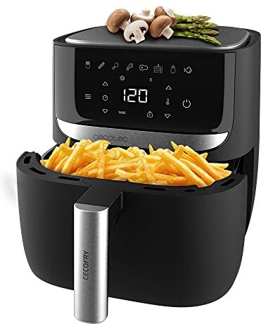 Cecotec Friggitrice ad Aria Cecofry Advance Precision. Air Fryer 1700 W, Capacità 5,5 L, Dietetica, Finitura in Acciaio Inox, Bilancia Integrata, Selezione della Temperatura, Timer