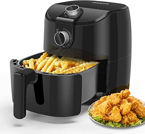 Aigostar Friggitrice ad aria, 4L, Air fryer per uso domestico da 1500W con Circolazione Rapida dell'Aria, Timer da 30 minuti, Temperatura Regolabile, Nero