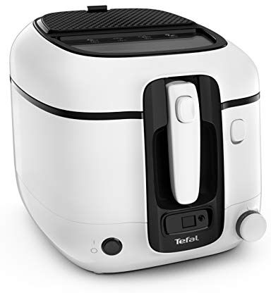 Tefal Friggitrice Super Uno  con timer, capacità: 2,2 litri, parti lavabili in lavastoviglie, rivestimento antiaderente, filtro antiodore, contenitore estraibile, bianco/nero