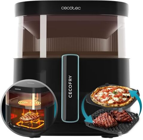 Cecotec Friggitrice ad Aria Cecofry Duoheat 6000. Air Fryer 2200 W, Capacità 6 L, Doppia Resistenza, Cottura 3D: Friggitrice, Grill e Piastra, Grillin Style, 8 Menu, Temperatura Regolabile 80-200ºc