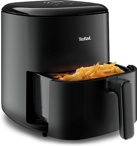 Tefal Easy Fry Max Friggitrice ad aria calda, capacità 5 l, 10 programmi di cottura automatica, touch screen digitale, risparmio di tempo, rivestimento antiaderente, nero