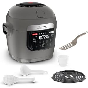 Moulinex Multicook Fry Multicooker & Air Fryer, 12 programmi, 6 L, Grigio, Spatola inclusa Moulinex Multicook Fry Multicooker & Air Fryer, 12 programmi, 6 L, Grigio, Spatola inclusa