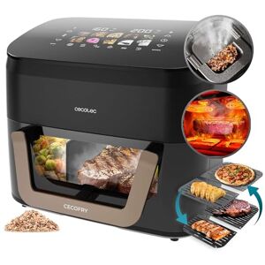 Cecotec Friggitrice ad Aria 10L Air Fryer Cecofry&Grill Smokin' 11000. 2200W, 3in1 Friggitrice, Grill, Piastra. Affumicatore integrato, 10 Menù, Temp 40-200°C, Doppia temperatura, Cottura uniforme Cecotec Friggitrice ad Aria 10L Air Fryer Cecofry&Grill Smokin' 11000. 2200W, 3in1 Friggitrice, Grill, Piastra. Affumicatore integrato, 10 Menù, Temp 40-200°C, Doppia temperatura, Cottura uniforme