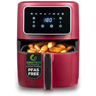BERGNER MAROON Friggitrice ad aria 1800W 6,9L 8 programmi di cottura Timer fino a 30 min Controllo temperatura 80-200°C Rivestimento Ceratech Finitura opaca Con cestello grill BERGNER MAROON Friggitrice ad aria 1800W 6,9L 8 programmi di cottura Timer fino a 30 min Controllo temperatura 80-200°C Rivestimento Ceratech Finitura opaca Con cestello grill