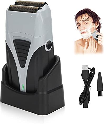 ZJchao Rasoio Barba Elettrico, rasoio da uomo, Tagliacapelli da Uomo Cordless, Super Impermeabile, Ricaricabile USB, Ideale per Rifinire la Rasatura di Barba, Viso e Capelli,Rasoio rapido bagnato e asciutto