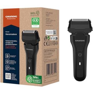Grundig Rasoio da uomo, 60 minuti di funzionamento, taglierina a pelo lungo, sistema di taglio a 3 livelli, alloggiamento in 74% plastica riciclata, uso mondiale, colore: Nero Grundig Rasoio da uomo, 60 minuti di funzionamento, taglierina a pelo lungo, sistema di taglio a 3 livelli, alloggiamento in 74% plastica riciclata, uso mondiale, colore: Nero