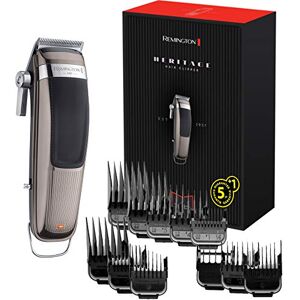 Remington Tagliacapelli Professionale Lame in Acciaio Inox Leva di regolazione della lama, 11 pettini, custodia, Funzionamento con rete-batteria, batteria al litio, Profi Retro HC9100 Remington Tagliacapelli Professionale Lame in Acciaio Inox Leva di regolazione della lama, 11 pettini, custodia, Funzionamento con rete-batteria, batteria al litio, Profi Retro HC9100