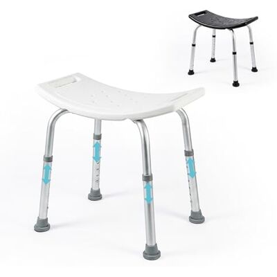Mobiclinic ®, Sgabello da Bagno, Piedini Antiscivolo, 7 Altezze Regolabili, Sedile a Forma di U, Fori di Drenaggio, Portata Massima 100 kg, Leggero, Facile da Montare, Alluminio, San Fermín Mobiclinic ®, Sgabello da Bagno, Piedini Antiscivolo, 7 Altezze Regolabili, Sedile a Forma di U, Fori di Drenaggio, Portata Massima 100 kg, Leggero, Facile da Montare, Alluminio, San Fermín