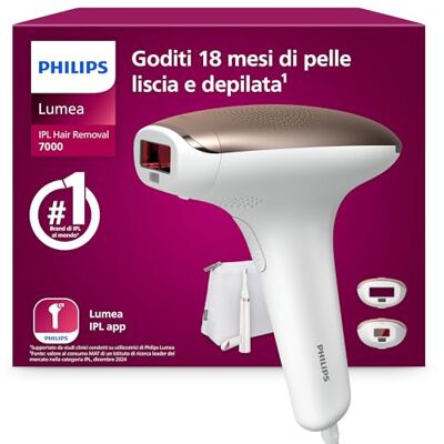 Philips Lumea 7000 Series, dispositivo di epilazione IPL, alternativa ai dispositivi di epilazione laser, con rifinitore a penna Satin Compact, 2 accessori per viso e corpo, modello Philips Lumea 7000 Series, dispositivo di epilazione IPL, alternativa ai dispositivi di epilazione laser, con rifinitore a penna Satin Compact, 2 accessori per viso e corpo, modello