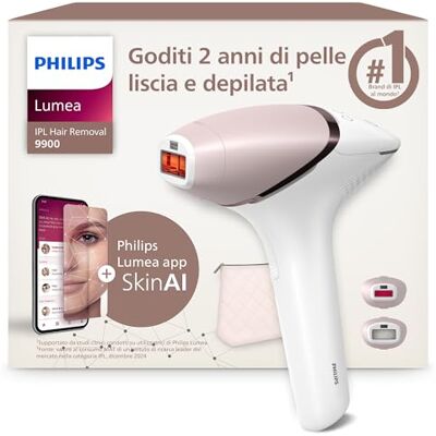 Philips Lumea Serie 9900, dispositivo di depilazione IPL, alternativa alla depilazione laser, tecnologia SenseIQ e SkinAI, 2 accessori per corpo e viso, Philips Lumea Serie 9900, dispositivo di depilazione IPL, alternativa alla depilazione laser, tecnologia SenseIQ e SkinAI, 2 accessori per corpo e viso,