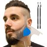 Aberlite Barba Shaper Barba Lineup Tool W/Barber Pencil (Bianco) Anti-Slip The Ultimate Beard Shaping Tool (Blue) Beard Stencil Guide Funziona Con Trimmer