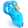 QGINESE Giocattolo da massaggio ventilato liscio extra lungo in plastica con chiavi e serrature, con anello in cinque dimensioni con anello anti-distacco,Blu