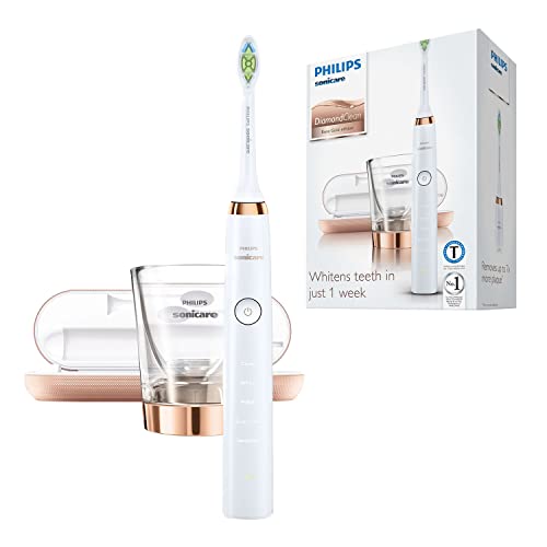 Philips DiamondClean Spazzolino Elettrico con Tecnologia Sonica, 5 Modalità di Pulizia, RoseGold