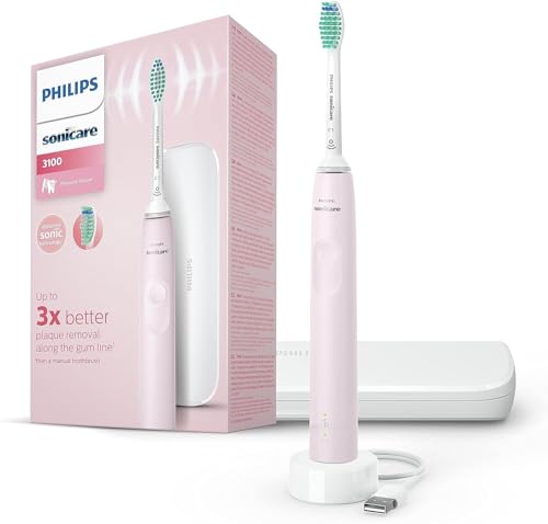 Philips SONICARE HX3673 / 11 Series 3000 spazzolino elettrico (1 modalit�, 1 intensit�, rosa) + 1 testina + 1 custodia da viaggio