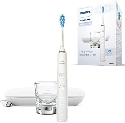 Philips Spazzolino Elettrico Sonico  Sonicare Diamondclean 9000, Ideale per Una Pulizia Profonda, con Custodia da Viaggio USB e Bicchiere di Ricarica,