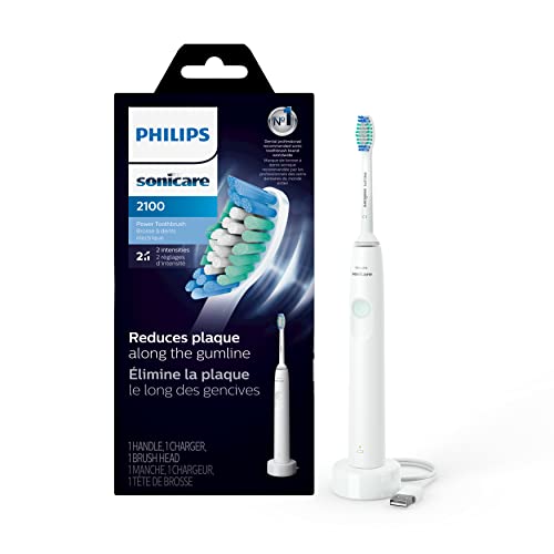 Philips 2100 Power Spazzolino, Spazzolino da denti elettrico ricaricabile, menta bianca HX3641/04