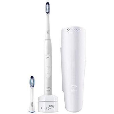 Oral-B Pulsonic Slim One 2200 Spazzolino elettrico a ultrasuoni, con timer, 2 testine di ricambio e astuccio da viaggio, colore: Bianco Oral-B Pulsonic Slim One 2200 Spazzolino elettrico a ultrasuoni, con timer, 2 testine di ricambio e astuccio da viaggio, colore: Bianco