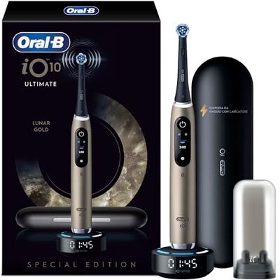 Oral-B iO 10 Spazzolino Elettrico, Testina di Ricambio, Custodia, Gold Testina di Ricambio per Spazzolino Elettrico, Ricaricabile, Caricatore Magnetico, Custodia da Viaggio, Pulizia Denti Oral-B iO 10 Spazzolino Elettrico, Testina di Ricambio, Custodia, Gold Testina di Ricambio per Spazzolino Elettrico, Ricaricabile, Caricatore Magnetico, Custodia da Viaggio, Pulizia Denti