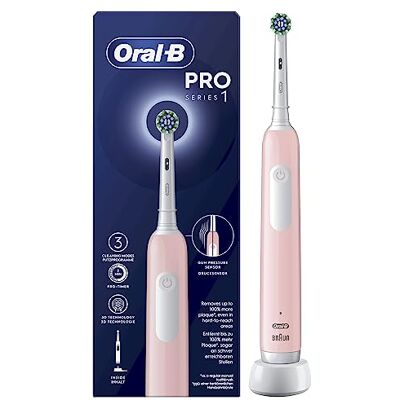 Oral-B Spazzolino Elettrico Pro Serie 1, 1 Testina di Ricambio, Rosa Ricaricabile, 1 Testine di Ricambio per Spazzolino Elettrico, Gengive Protette, Pulizia Denti Efficace, 3 Modalità Oral-B Spazzolino Elettrico Pro Serie 1, 1 Testina di Ricambio, Rosa Ricaricabile, 1 Testine di Ricambio per Spazzolino Elettrico, Gengive Protette, Pulizia Denti Efficace, 3 Modalità