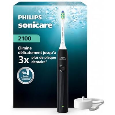 Philips Sonicare Serie 2100 Spazzolino da denti elettrico sonico, elimina 3 x più piastre, sensore di pressione, SmarTimer & QuadPacer, Blu cobalto (HX4021/04) (nero) Philips Sonicare Serie 2100 Spazzolino da denti elettrico sonico, elimina 3 x più piastre, sensore di pressione, SmarTimer & QuadPacer, Blu cobalto (HX4021/04) (nero)