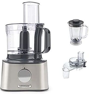 Kenwood Multipro Compact  Robot da cucina compatto con contenitore di lavoro da 2,1 l, accessorio in acrilico, taglia-cubi, alloggiamento in metallo, 800 W, colore: Argento