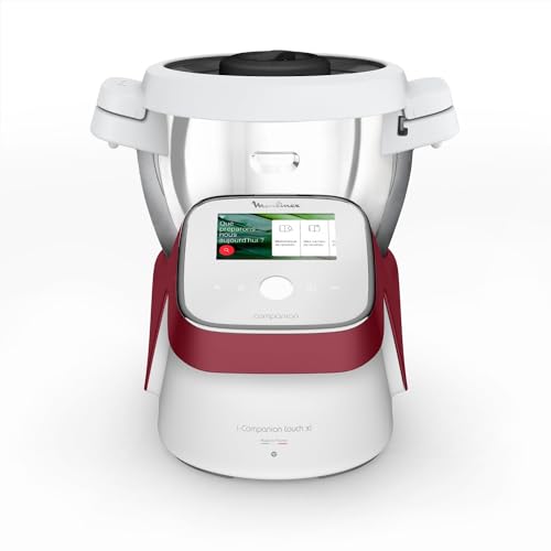 Moulinex Robot da Cucina Multifunzione I-Companion Touch XL, Potenza 1550 W, Capacità 4,5L, Temperatura da 30 a 150 °C, 14 Programmi Automatici e 5 Accessori Dedicati,