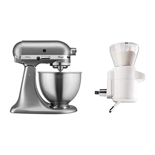 KitchenAid 5K45SSESL Robot da Cucina in Zinco Pressofuso, Argento+5KSMSFTA Bilancia e setaccio, Accessorio per Robot da Cucina, Multicolore