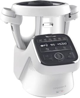 Moulinex HF80CBK Companion XL Robot da Cucina Multifunzione, 1500 W, 3L, da 30 a 150 °C, 12 Programmi Automatici e Modalità Manuale, 6 Accessori Dedicati, Ricettari Personali Tramite l’App