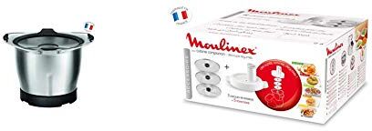 Moulinex XF38AE Robot da Cucina, 1.4 Litri & XF3831 Accessorio Taglia Verdura per Cuisine Companion, 3 Dischi, 5 Funzioni