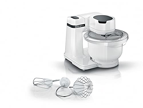 Bosch Impastatrice Planetaria con Ciotola in plastica da 3.8 l, serie 2, 700W, 4 impostazioni di velocità, Set pasticceria, Facile da pulire, Bianco