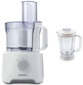 Kenwood MultiPro Compact Food Processor, Robot da Cucina da 2,1L con 2 dischi reversibili e lama impastatrice, dotato di Frullatore da 1,2L, Potenza 800watt, 2 Velocità + Pulse, Bianco