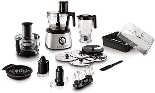 Philips Robot Da Cucina 1300 W, 32 Funzioni, Recipiente Da 3.4 L, Powerchop, Lama In Acciaio Inox E Dischi, , Argento