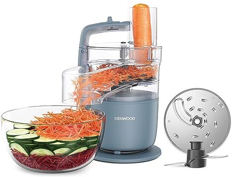 Kenwood MultiPro Go FDP22.130GY Modello 2023 Robot Tritatutto da Cucina, Tagliaverdure Elettrico per Tritare, Tagliare, Grattugiare e Impastare con Accessorio Express Serve, Ciotola 1,3L, 650w