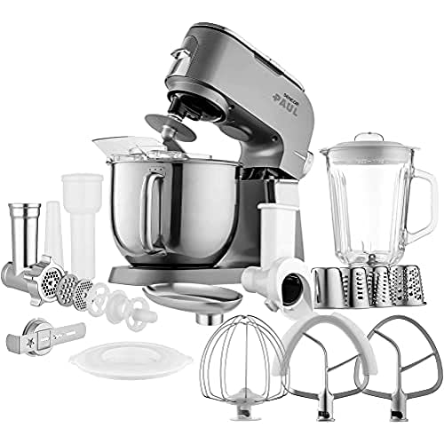 Sencor impastatrice planetaria, Robot da Cucina Robusta in metallo, Motore 1500W Potente, con Illuminazione a LED, Silenzioso, Funzione Smart Power & Energy con Set di Accessori Completo