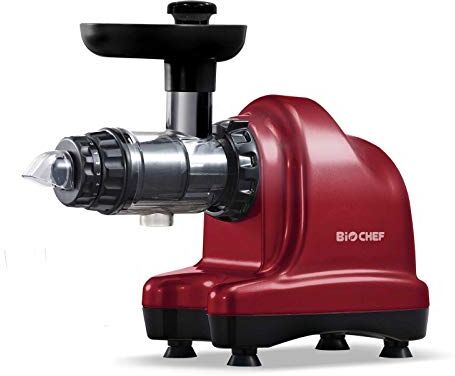 Bio Chef BioChef Axis Cold Press Juicer, estrattore a freddo orizzontale, Robot da Cucina, Slow Juicer BPA free con 20 Anni di Garanzia. Per erba di grano, frutta e verdura (Rosso)