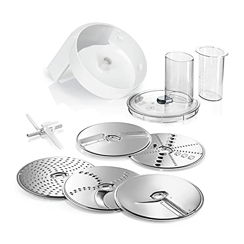 Bosch Set di accessori  VeggieLove , cotoletta continua con 5 fette (disco girevole da taglio, disco per rasatura, disco per grattugia medio-fine, per verdure asiatiche e rösti), multicolore