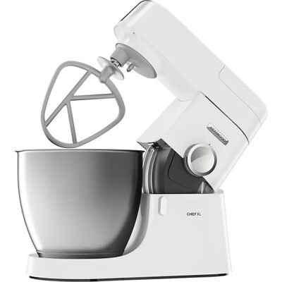 Kenwood Chef XL Impastatrice Planetaria , 3 Ganci e Fruste per Impastare, Montare e Miscelare, Ciotola da 6.7 L, Lavabile in Lavastoviglie, Motore da 1200W, Bianco Kenwood Chef XL Impastatrice Planetaria , 3 Ganci e Fruste per Impastare, Montare e Miscelare, Ciotola da 6.7 L, Lavabile in Lavastoviglie, Motore da 1200W, Bianco