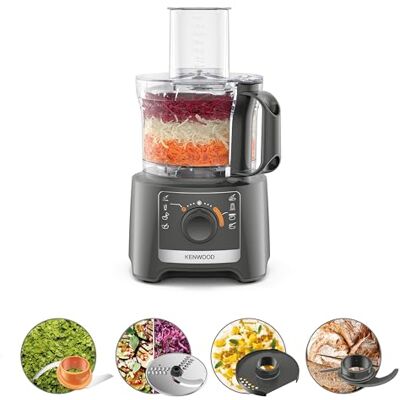 Kenwood Multipro Compact FDP31.020GY Modello 2023, Robot Tritatutto da cucina con 2 velocità di Lavorazione + Pulse, Ciotola da 2,1L, Tagliaverdure Elettrico per Tritare, Grattugiare e Impastare, 800w Kenwood Multipro Compact FDP31.020GY Modello 2023, Robot Tritatutto da cucina con 2 velocità di Lavorazione + Pulse, Ciotola da 2,1L, Tagliaverdure Elettrico per Tritare, Grattugiare e Impastare, 800w