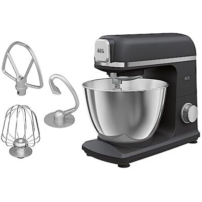 AEG Robot da cucina / + accessori / 1200 W / 6 velocità/funzione impulsi/agitatore planetario / 6,1 kg/alloggiamento in metallo/ciotola di miscelazione da 5 l/nero opaco AEG Robot da cucina / + accessori / 1200 W / 6 velocità/funzione impulsi/agitatore planetario / 6,1 kg/alloggiamento in metallo/ciotola di miscelazione da 5 l/nero opaco