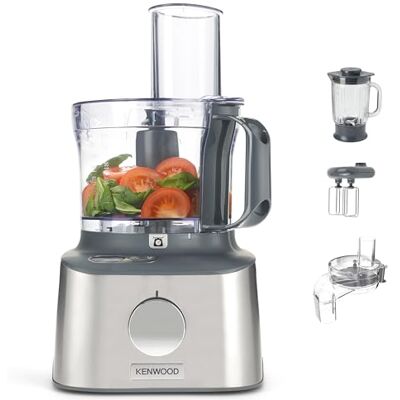 Kenwood MultiPro Compact + Robot da Cucina con bilancia integrata che trita, impasta, affetta, grattugia, Ciotola 1,2L, Frullatore in vetro 1.2L, 10 accessori+Express Serve, 2Vel.+Pulse, 800W Kenwood MultiPro Compact + Robot da Cucina con bilancia integrata che trita, impasta, affetta, grattugia, Ciotola 1,2L, Frullatore in vetro 1.2L, 10 accessori+Express Serve, 2Vel.+Pulse, 800W