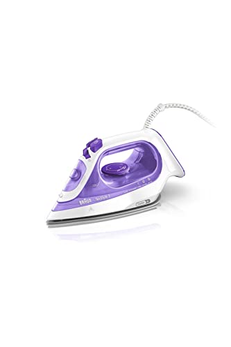 Braun TexStyle 3 SI3042VI Ferro da Stiro a Vapore con 4 Anni di Assistenza, 2350 W, Piastra in SuperCeramic, Riscaldamento rapido, Punta di Precisione, Getto di Vapore 160g/min, Bianco/Viola