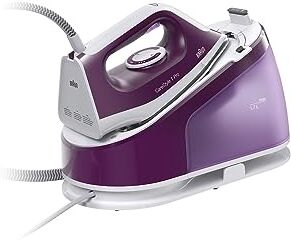 Braun CareStyle 1 Pro IS1514 VI Ferro a vapore con tecnologia FreeGlide 3D, vapore verticale, funzione antigoccia, serbatoio dell'acqua da 1,7 l, 6 bar, 120 g/min, 2200 W, colore: Viola