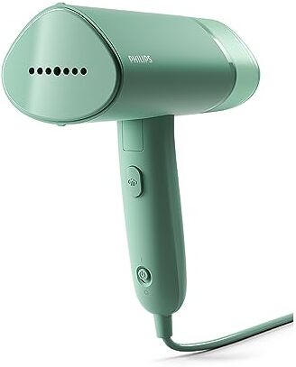 Philips Serie 3000 Stiratrice verticale a vapore 1000 W, 20 g/min di vapore, Serbatoio dell'acqua estraibile da 100 ml, Piastra in plastica, Verde ()