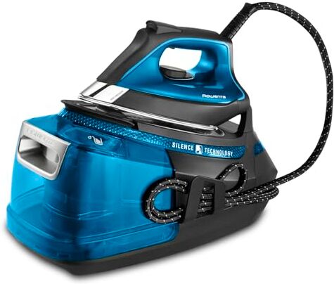 Rowenta Silence Steam Pro DG9222, Ferro da Stiro con Caldaia Silenziosa, 2800W, 1.3 L, Ferro da Stiro a Vapore 7.5 bar, 480 g/min, Colore Nero/Blu