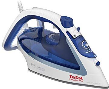 Tefal Easygliss  Ferro da Stiro a Vapore, 2500 W, Emissione Continua di Vapore di 45 g/Minuto, Colpo Vapore di 220 g/Minuto, Serbatoio XL, Colore Blu e Bianco